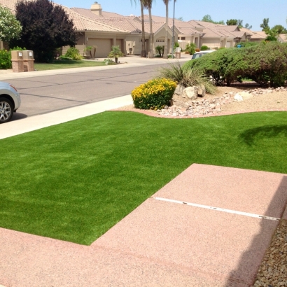 Fake Turf Oak Hill, Florida City Landscape, Front Yard